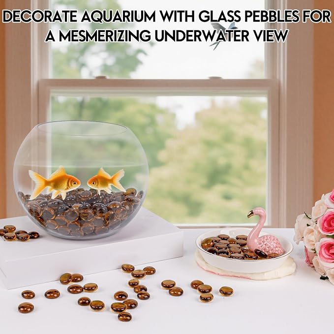 1LB Glass Marbles, Transparent and Smooth Flat Glass Beads - Image 4
