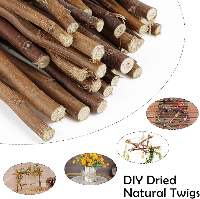 50Pcs Natural Twigs, Driftwood Branches, Unfinished Timber Rods - Image 3