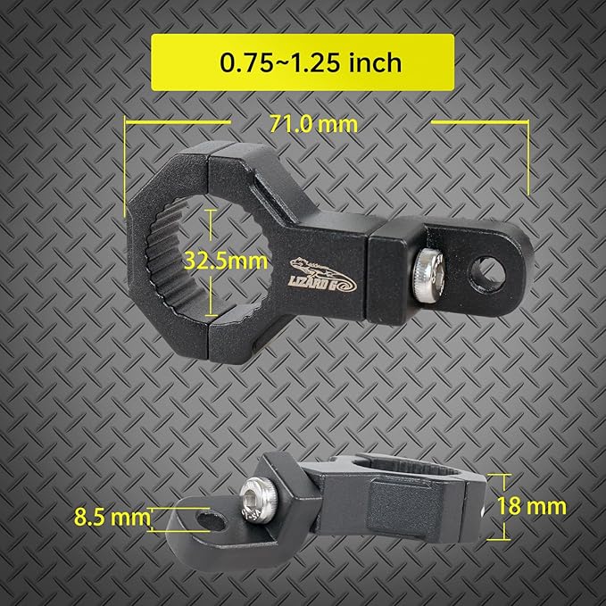 Bar Mounting Bracket Clamp for 0.75 to 1.25inch Bar,Universal Mount Tube Clamps 0.75"/0.875/1.0/1.125/1.25inch for UTV ATV Bars (4Pack)