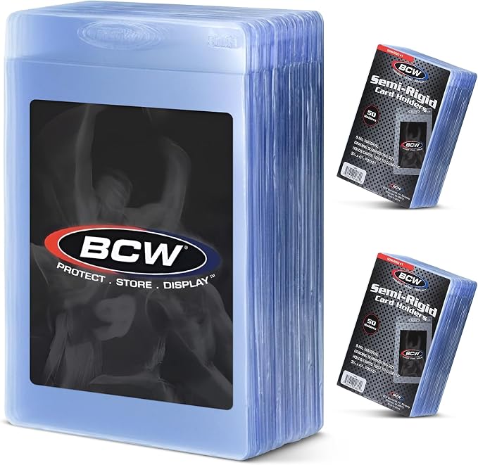 BCW Semi Rigid Card Holder #1 | 100 Pack | Semi Rigid Card Sleeves by BCW