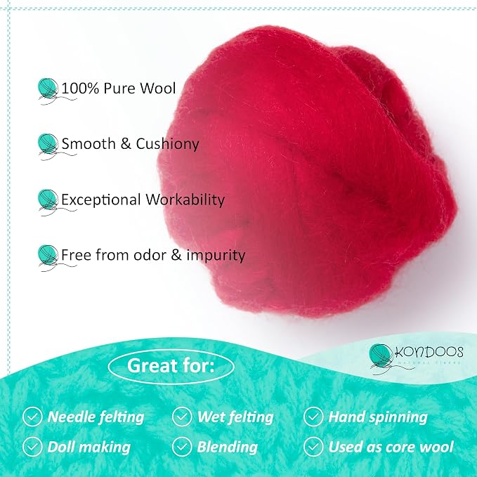 Natural Wool roving, 2 OZ. Best Wool - Image 3