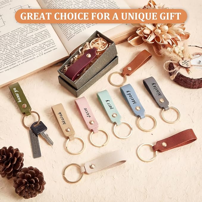 Wavyknot 300 Pcs PU Leather Keychain Blanks Bulk Laser Engraving Blanks - Image 3