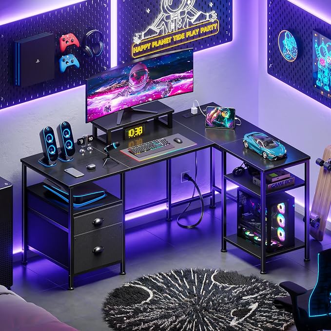 Furologee 50 Inch L Shaped Gaming Desk - Image 2