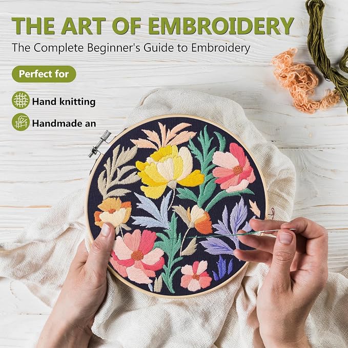 Santune 3 Pack Embroidery Kit for Beginners, Needlepoint Cross Stitch Kits for - Image 2