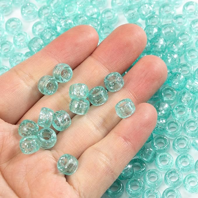 Gxueshan 1000 Pcs Acrylic Plastic White Pony Beads 6x9mm Bulk Kandi Beads - Image 4