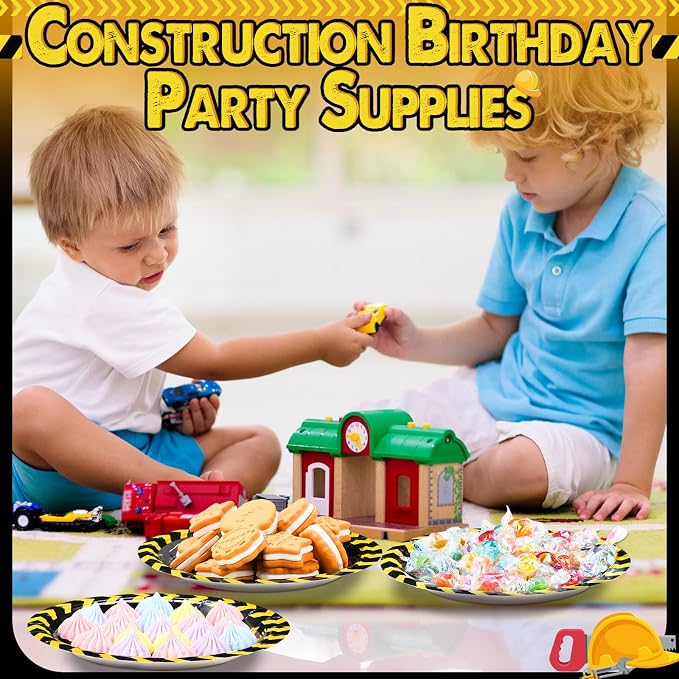 Funnymoom 60 Pcs Construction Birthday Party Decor 7 Inch Construction Cake - Image 4