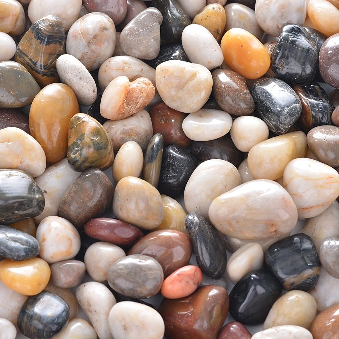 10lb Natural Decorative Polished Mixed Pebbles by OUPENG