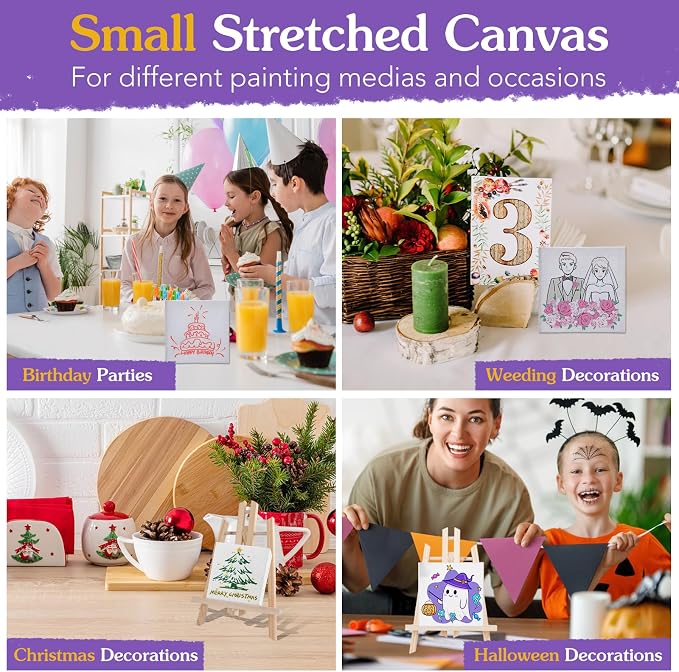ESRICH Mini Canvases for Painting, Mini Canvas Bulk 200 Pack 2.4x2.4In - Image 6