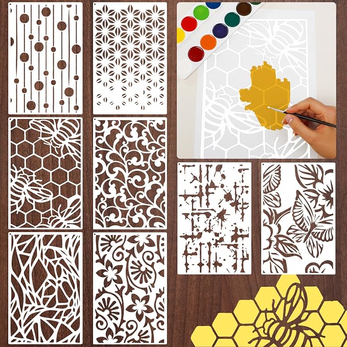 Yazhiji 8PCS Geometric Stencils by Yazhiji
