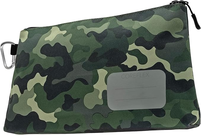 COREFLEX Premium Tool Pouch Zipper Bag, Small Tool Bag, Multipurpose Storage pouch, Heavy duty Flat Bottom Tool bag with YKK Zipper (3 pack Large Camouflage)