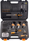 KNINE OUTDOORS Screwdriver Set Repair Kit Maintenance Tools with File Set, Hex Key Set, Ergonomical Designed T-BAR Ratcheting Wrench Rubber Mallet Bits Wrenches Adapters Pin Punches, 138 Set