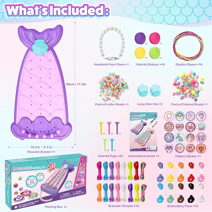Euclidean Cube 2-in-1 Friendship Bracelet Making Kit, Arts and Crafts - Image 4