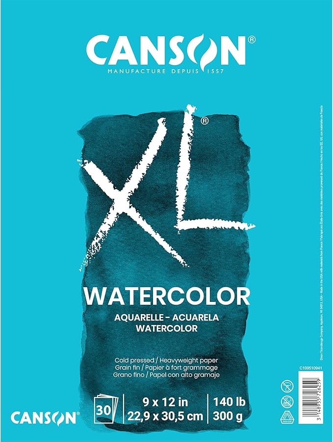 Canson XL Series Watercolor Pad, Heavyweight White Paper, Foldover Binding by Unknown