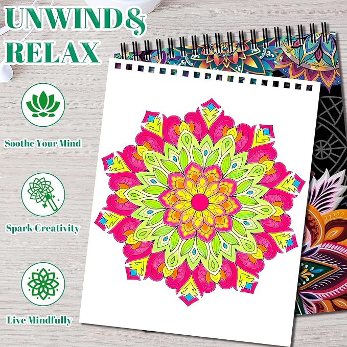 Kalysky Mandala Adult Coloring Book Set - Image 4