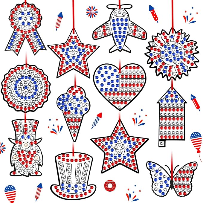 36 Sets 4th of July Patriotic Diamond Painting Crafts Ornaments 250th by WinnerWhy