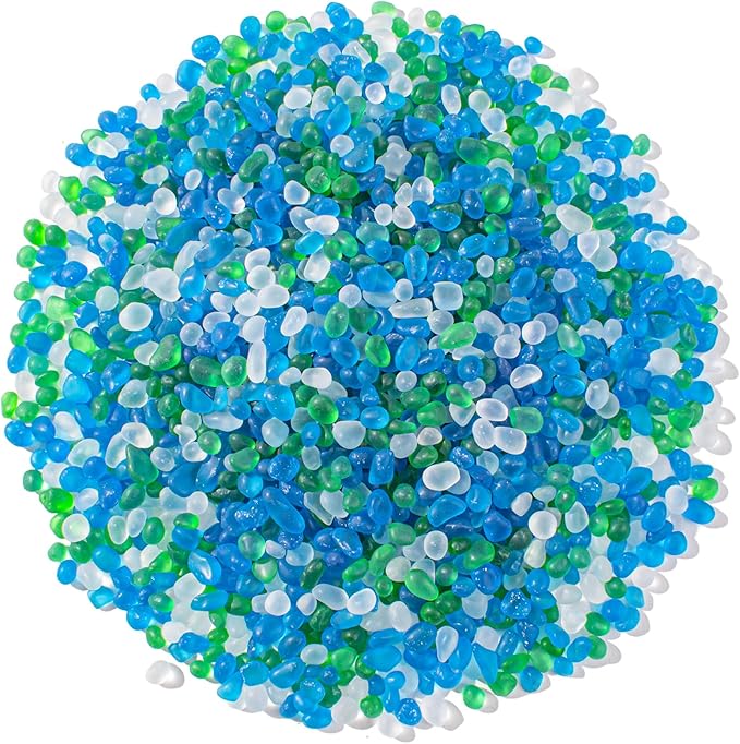 Keedolla 3 Lb Betta Fish Tank Rocks Frosted Glass Beads, 6-9mm Aquarium Rocks by Keedolla