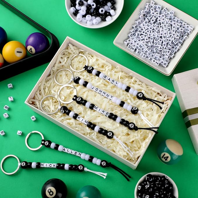 Landical 564 Pcs DIY Bead Keychain Kit Key Chain Making Craft Adjustable Letter - Image 3