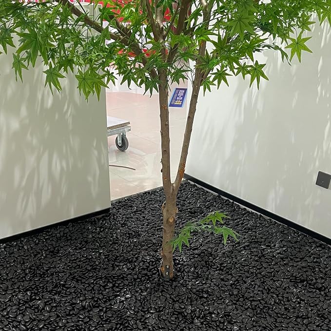 FANTIAN 40 Pounds Black Natural River Pebbles – 2-3 Inch Decorative Black - Image 8