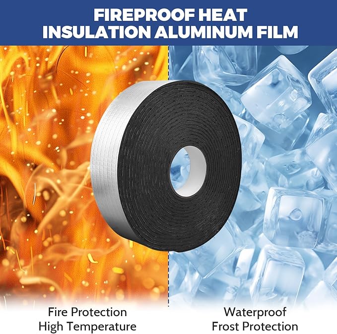 DGSL Pipe Insulation Wrap, 2" Wide X 66 Ft (2 Roll) Pipe Insulation Foam Tube, Self-Adhesive AC Line Insulation for Winter Freeze Protection