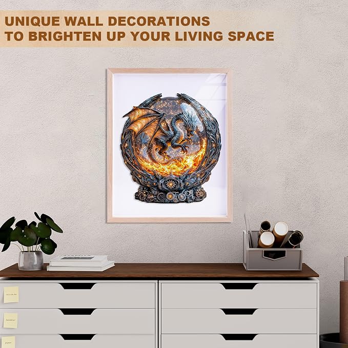 Magic Ball Fire Dragon Puzzles Adults Gifts Wooden 245 Pieces 13.4 * 12.3in - Image 7