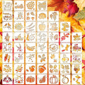 50 PCS Fall Painting Stencils Reusable Fall Stencils by CHHAICHENG