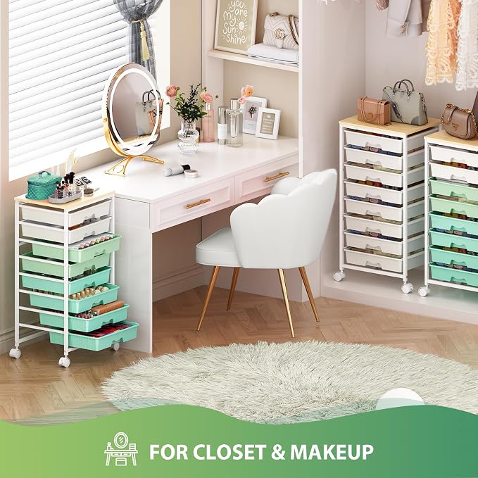 Goovilla Rolling Cart with Drawers, Utility Cart Organizer With 8 Removable - Image 8