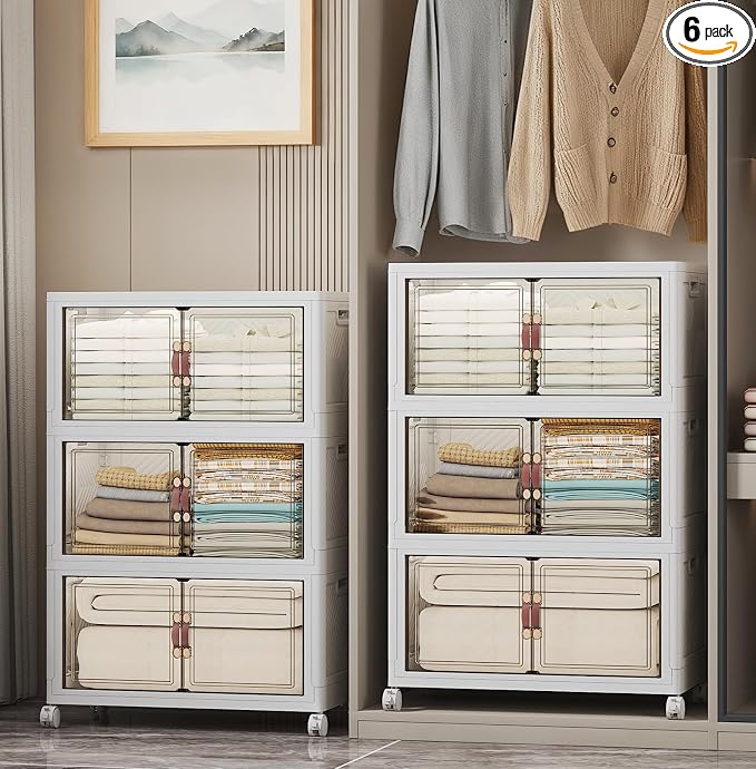 UAMFURI Stackable Storage Bins, 672QT Collapsible Drawers by UAMFURIDirect