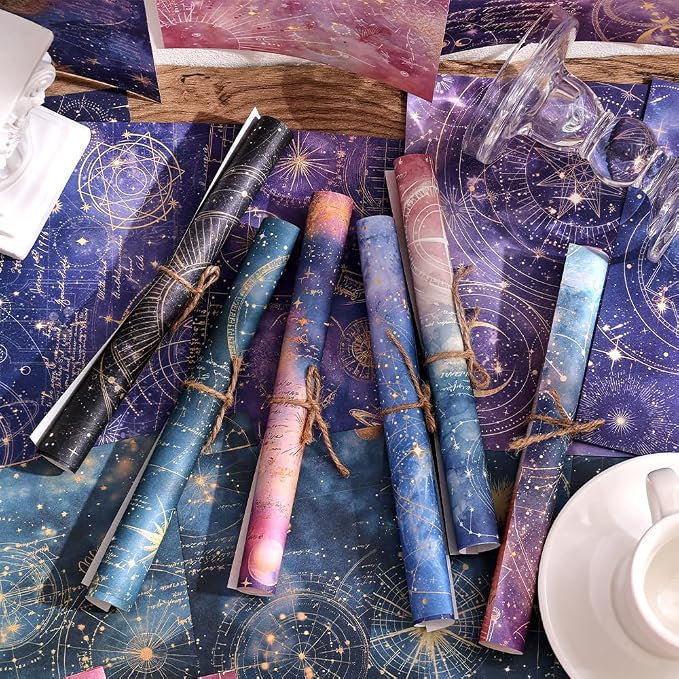 icceemee 160 Sheets of Starry Sky Scrapbook Paper, journaling Scrapbook - Image 2