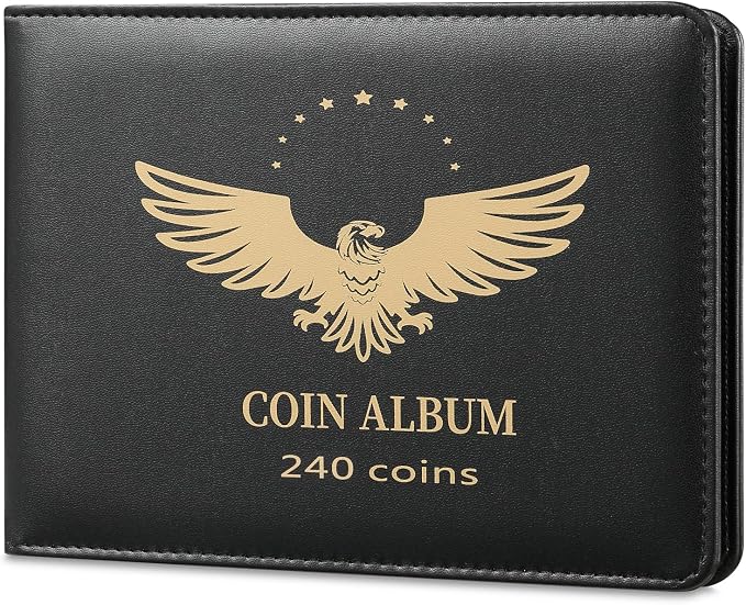 MUDOR 240 Pockets Coin Collection Book, PVC FREE Coin Holder Album | Fits Dime by MUDOR
