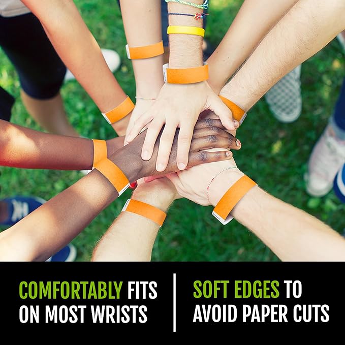 1,000 WristCo Goldenrod Tyvek Wristbands for Events - Comfortable Tear Resistant Paper Bracelets ID Wrist Bands for Concerts Festivals Admission Party Identification