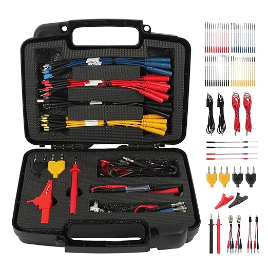 68PCS Automotive Circuit Test Lead Kit, Multimeter Test Leads Set with Electrical Breakout Leads Terminals, Alligator Clips, Needle Probes & Banana Plug Adapters
