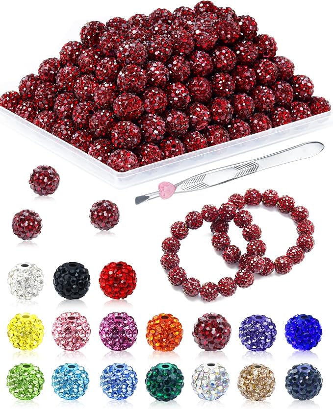 120PCS FIVEIZERO Dark Red Rhinestone Beads by FIVEIZERO