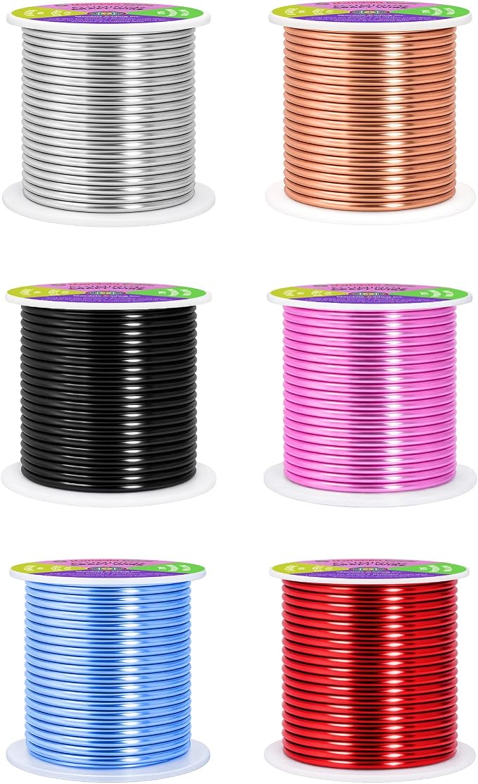 Mandala Crafts 8 GA Red Copper Black Assorted Anodized Aluminum Craft Wire | - Image 2