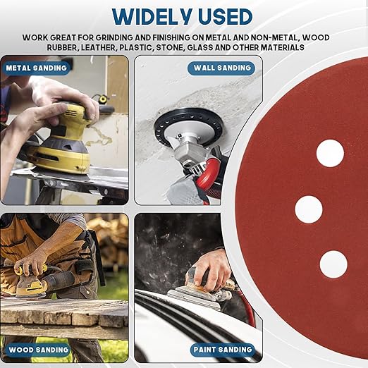 5 Inch 8 Hole Sanding Discs, 100 PCS 1000 Grit Hook and Loop Sandpaper, Round Aluminum Oxide Sand Paper Discs for Random Orbital Sander