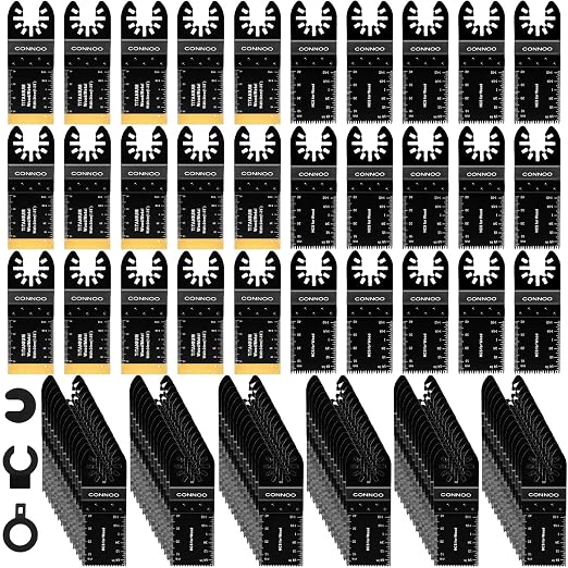 CONNOO 120 Pack Oscillating Saw Blades, Japanese Long Teeth, Quick Release by CONNOO