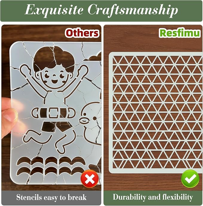 Texture Stencils for Crafts Reusable 16Pcs Stencils | DIY Art Painting Stencil - Image 3