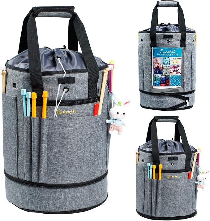 MYBAGZING Expandable Crochet Bag-Knitting Bag Yarn Storage Yarn's Organizer and by MYBAGZING