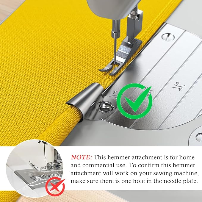 TIGARI Rolled Hem Presser Foot, Sewing Rolled Hemmer Foot, 7/8/9/10mm Size - Image 2