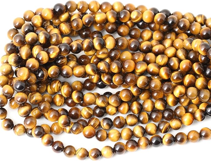 45PCS 8mm Natural Yellow Tiger Eye Stone Gemstone Round Loose Beads - Image 3