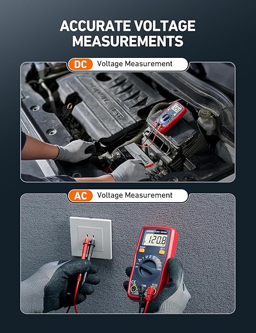 AstroAI Digital Multimeter, Voltmeter 1.5v/9v/12v Battery Voltage Tester Auto-Ranging/Ohmmeter/DMM with NCV Function, Accurately Measures Voltage Current Amp Resistance Capacitance