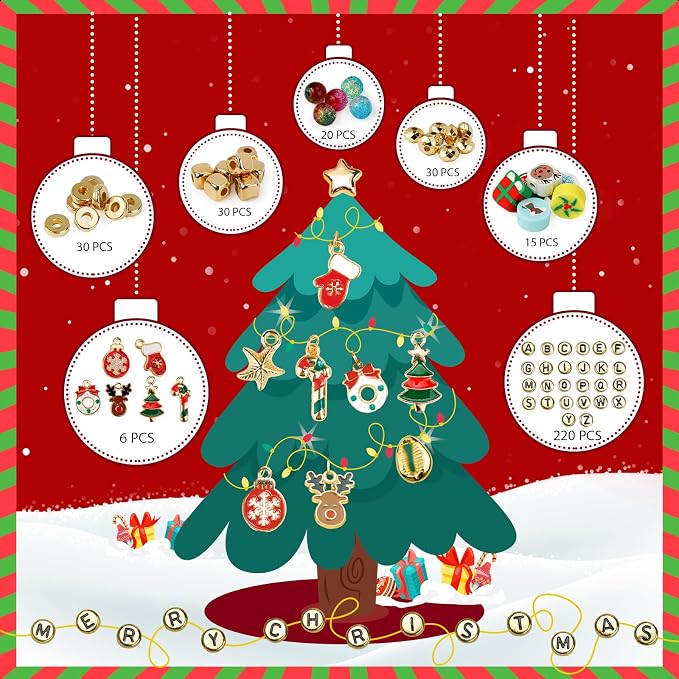 Dowsabel 6000 Pcs Christmas Clay Beads Bracelet Making Kit - Image 4