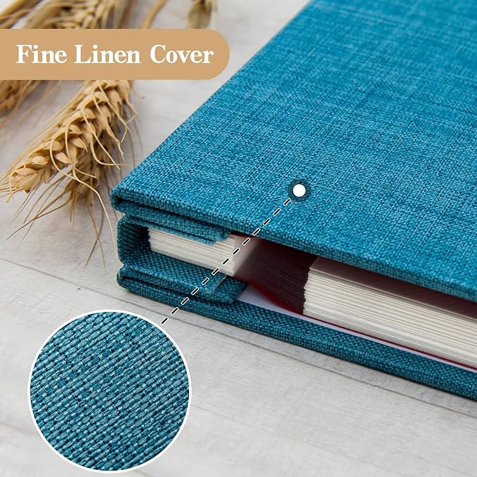 potricher Large Photo Album Self Adhesive 3x5 4x6 5x7 8x10 10x12 Pictures Linen - Image 5