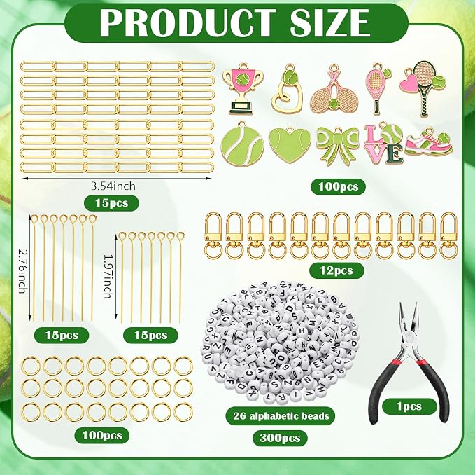 CraftyDream 558 Pcs Tennis Charms - Image 2