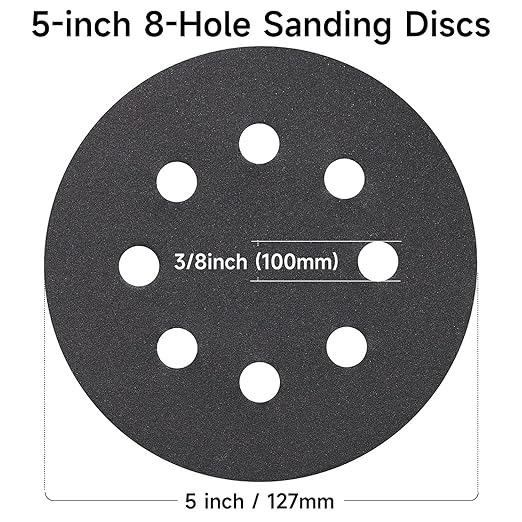 80PCS 5 inch Wet Dry Sanding Discs, Silicon Carbide Orbital Sander Hook and Loop Sandpaper 320 400 600 800 1000 1200 1500 2000 Grit, Best for Metal, Automotive Sanding