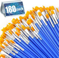 AROIC 180pcs Flat Paint Brushes Set, Small Brushes Bulk Nylon Hair by AROIC