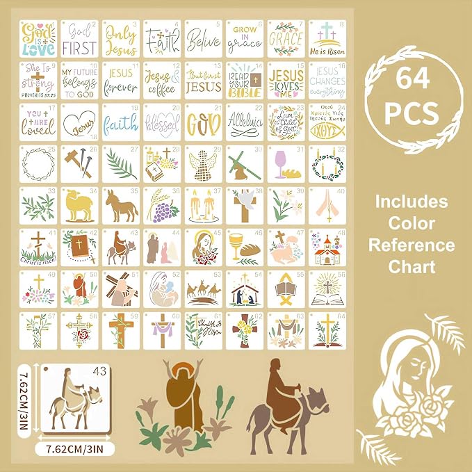Christian Stencils for Painting, - Image 7