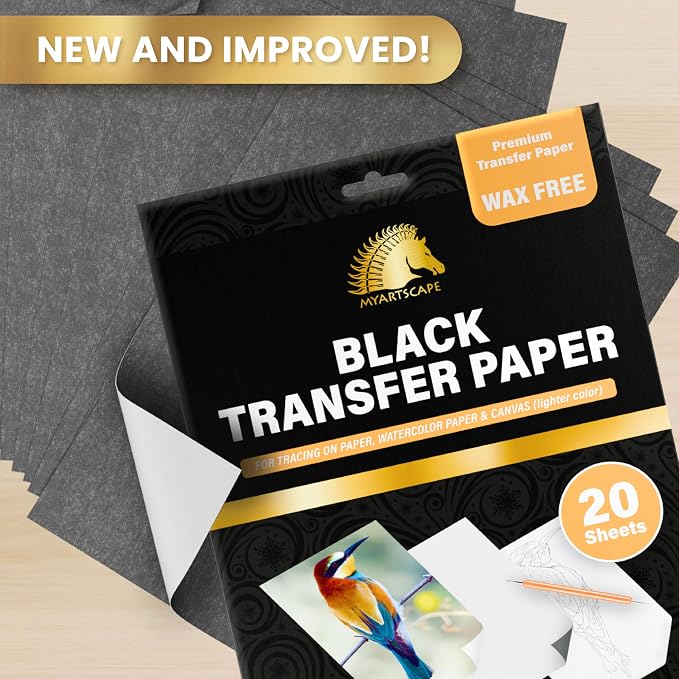 MyArtscape Graphite Transfer Paper, 20 Black Sheets - Image 4