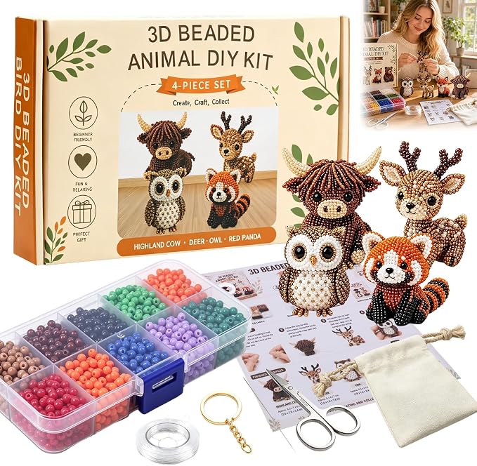 Tiny 3D Beaded Animal DIY Kit-Bead Animal Making Kit by Unknown