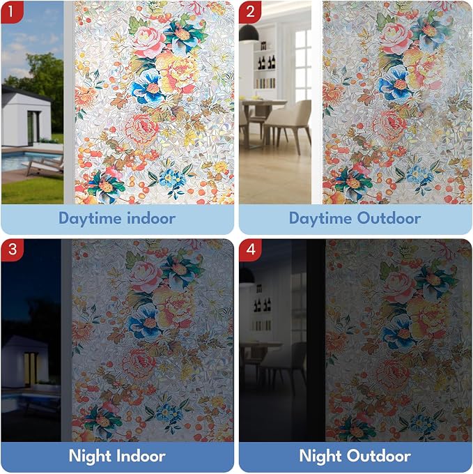 ADD.HERES Window Privacy Film, Stained Glass Decorative Static Cling, Removable - Image 5