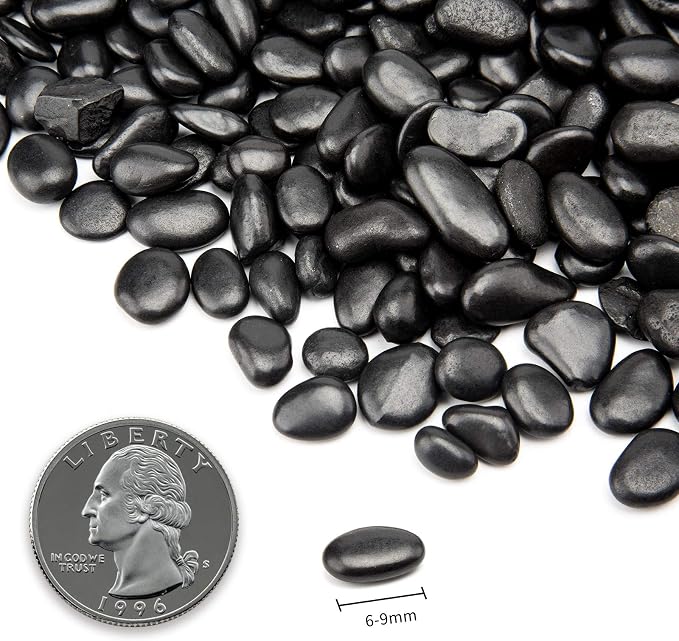 Black Small Decorative Pebbles - 2LB Gravel River Rock - Image 2